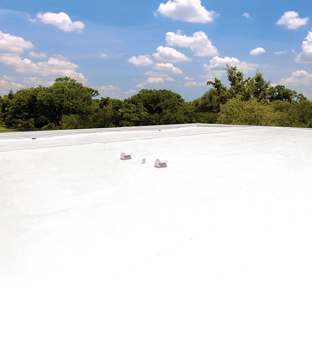 roof with liquid-applied GACO roof coating