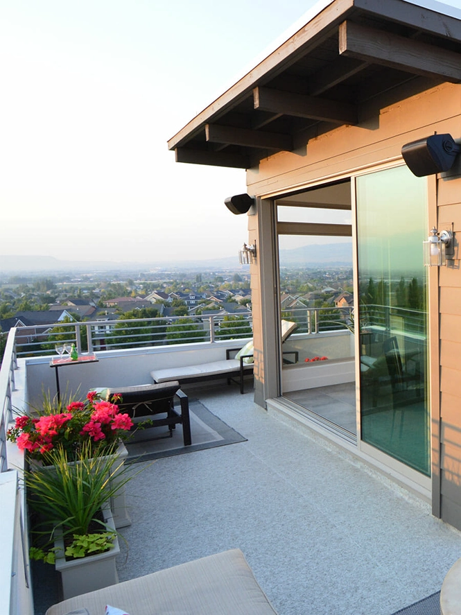 Duradek decking on condo balcony.